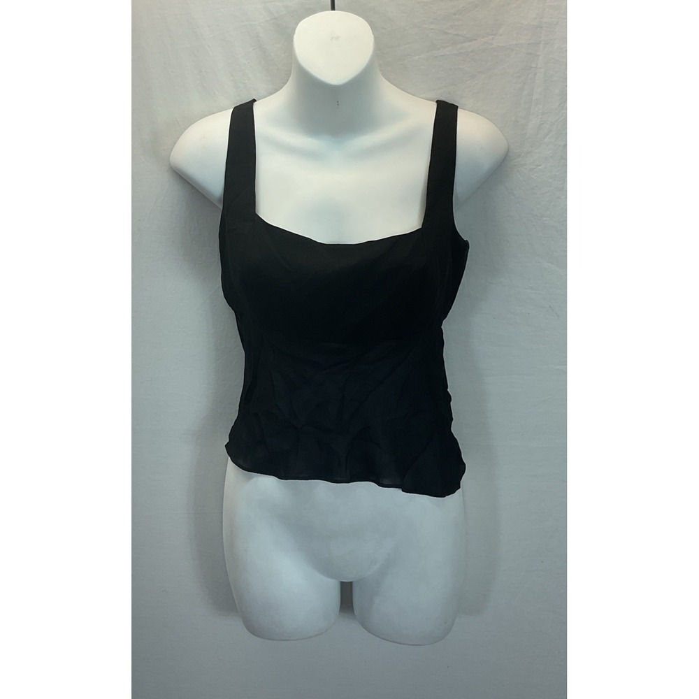 Reformation Women's Black Tie Back Sheer Tank Top Size M Grunge‎ Party Cropped
